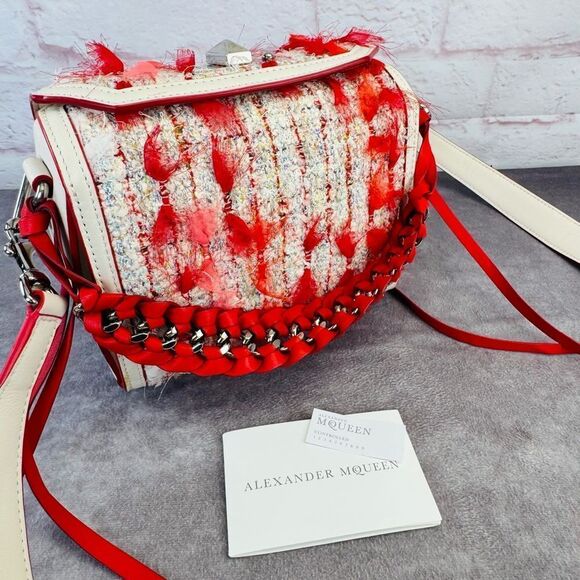 Authentic Alexander McQueen Vintage Shoulder Bag Tweed Leather - Picture 13 of 13